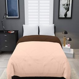 Hammer Home Peach & Brown Microfiber AC Room 210 GSM Single Bed Comforter-image-6