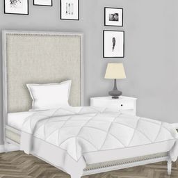 BIANCA White Solid AC Room 300 GSM Single Bed Quilt-picture-36