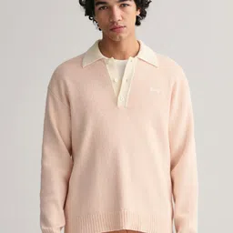 GANT Relaxed Fit Bounce Knit Collared Pullover-image-13