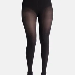 Theater Women Black Solid Semi Sheer Noire Stockings-17