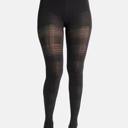 Theater Women Black Self-Design Opaque Stockings-image-32
