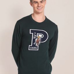 U.S. Polo Assn. Brand Logo Woven Design Cotton Pullover with Applique Detail-image-116