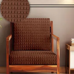Aura Brown Solid Polyester Sofa Cover-picture-28