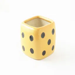 The Decor Mart Orange Textured Ceramic Dice Planter image 3