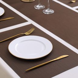 HOKIPO 7 Pieces Solid Tablemats with Table Runner image 4