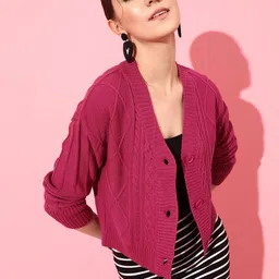STREET 9 Women Acrylic Cable Knit Crop Sweater Vest-image-83