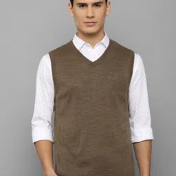 Allen Solly Men Brown Ribbed Sweater Vest-picture-12