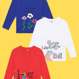 NUSYL Girls Pack Of 3 Printed T-shirt-picture-10