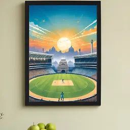 Art Street Black & Blue Framed Art Print Cricket Stadium Poster-picture-24