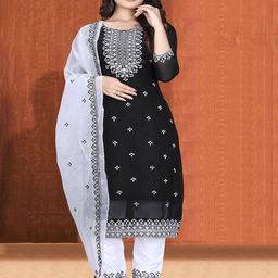 ZONFAB Embroidered Semi-Stitched Dress Material-image-63