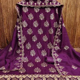 LeeliPeeri Designer Ethnic Motifs Embroidered Sequinned Unstitched Dress Material-image-59