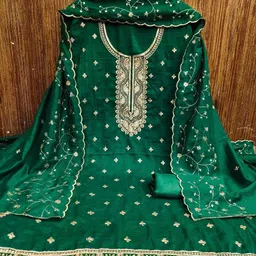 LeeliPeeri Designer Ethnic Motifs Embroidered Sequinned Unstitched Dress Material-image-72