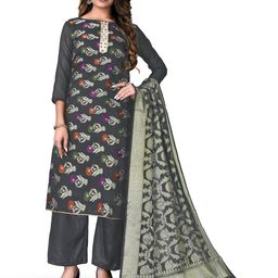 MANVAA Floral Woven Design Unstitched Dress Material-image-55