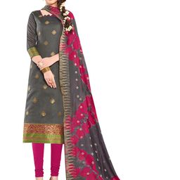 MANVAA Ethnic Motifs Woven Design Unstitched Dress Material-35