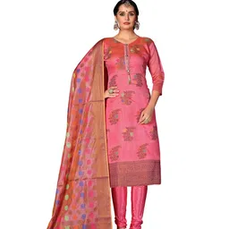 MANVAA Floral Woven Design Unstitched Dress Material-17