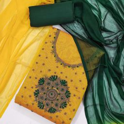 KALINI Embellished Unstitched Dress Material-image-60