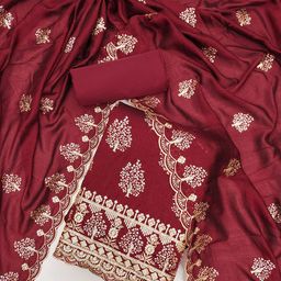 Panzora Ethnic Motifs Embroidered Unstitched Dress Material-image-46