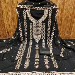 LeeliPeeri Designer Embroidered Unstitched Dress Material-image-91