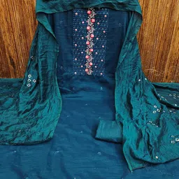 Panzora Ethnic Motifs Embroidered Unstitched Dress Material-image-97