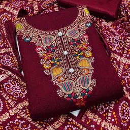 Maroosh Floral Woven Design Gotta Patti Banarasi Jacquard Unstitched Dress Material-image-48