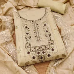 KALINI Ethnic Motifs Sequinned Embellished Unstitched Dress Material-image-80