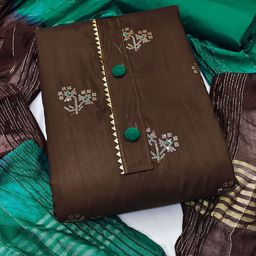MANVAA Floral Embroidered Sequinned Unstitched Dress Material-image-43