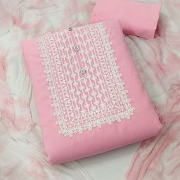 MANVAA Floral Embroidered Silk Georgette Unstitched Dress Material-picture-43