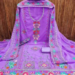 Panzora Embroidered Unstitched Dress Material-image-81
