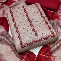 LeeliPeeri Designer Embroidered Unstitched Dress Material-image-99