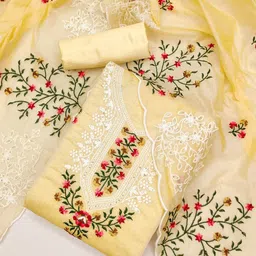 LeeliPeeri Designer Embroidered Unstitched Dress Material-13