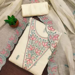 LeeliPeeri Designer Embroidered Unstitched Dress Material-image-76