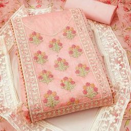 Peachmode Embroidered Unstitched Dress Material-image-22