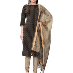 KALINI Geometric Woven Design Unstitched Dress Material-image-23