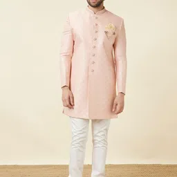 Manyavar Woven Design Indo Western Sherwani Set-picture-32
