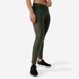 Women's Running Warm Long Leggings Warm+ - khaki with patterns-image-34