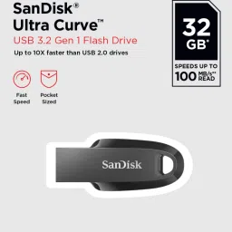 SanDisk Ultra Curve 32 Pen Drive Compatible with Desktop Computer, Laptop, Television USB 3.2 Plastic Case image 3