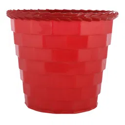 Kuber Industries Red & Grey 2 Pieces Brick Patterned Planters image 3