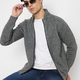 Duke Abstract Self Design Mock Collar Acrylic Front-Open Sweater-picture-8