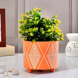 TAYHAA Orange & White Printed Ceramic Planter-image-69