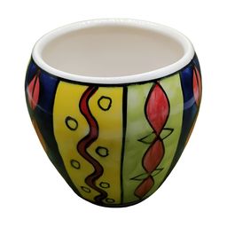 INDIA MEETS INDIA Blue & Green Ceramic Planter Holder-26