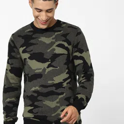 Celio Camouflage Printed Cotton Pullover-picture-15