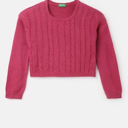 United Colors of Benetton Girls Cable Knit Pullover-image-87