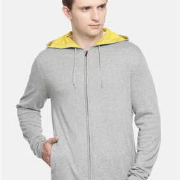 Celio Hooded Cotton Front-Open Sweaters-image-86