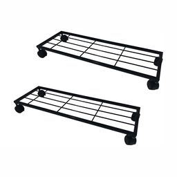 appeasy Black 2Pcs Rectangle Shape Wheel Pot Gamla Stand-image-44