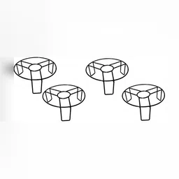 appeasy 4 Pcs Black Metal Pot Stands-0