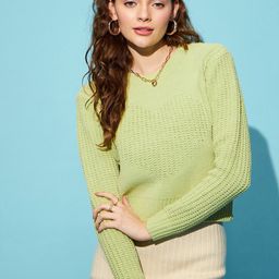 STREET 9 Ribbed Acrylic Crop Pullover-image-52