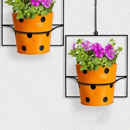 TRUSTBASKET 2 Pcs Black Wall Mounting Planter Stands-14