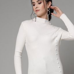 Mafadeny Ribbed High Neck Pullover-image-69