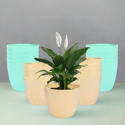 Kuber Industries Beige & Green 24 Pieces Lightweight Planters-image-37