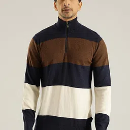 Indian Terrain Striped Wool High Neck Pullover Sweatshirt-image-21